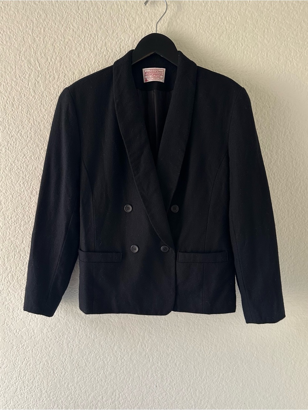 Pendleton Vintage 1980’s Black Virgin Wool Blazer Size 8